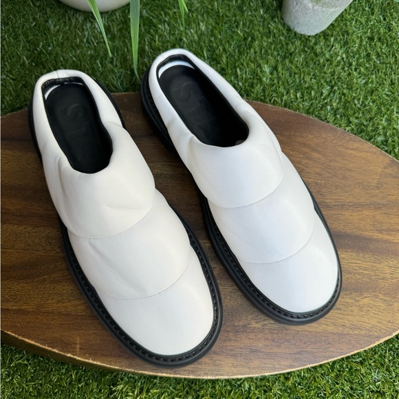 STAUD Astro Womens White Leather Slip On Mules size 37 - Picture 2 of 13